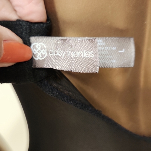 NWOT Daisy Fuentes Velvet & Lace Bodysuit Size Large - Picture 4 of 4